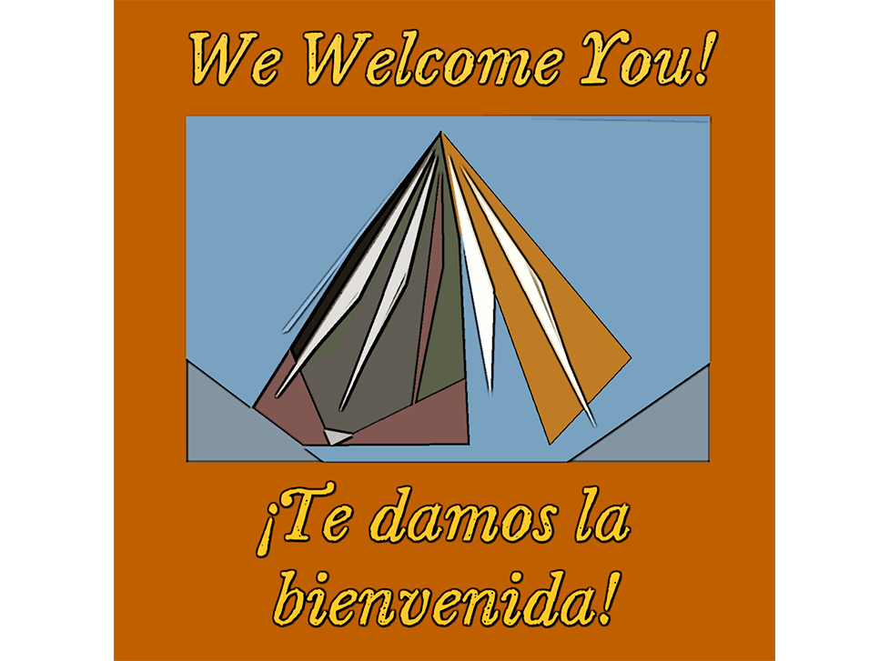 a banner from Venceremos saying We Welcome You!